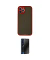 ieg™ iPhone 12 Pro Kılıf Ahenk Çizgi Serisi - Siyah 3D Antistatik Hayalet Cam Ekran Koruyucu