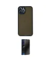 ieg™ iPhone 12 Pro Kılıf Ahenk Çizgi Serisi - Siyah 3D Antistatik Hayalet Cam Ekran Koruyucu