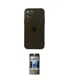 ieg™ iPhone 12 Pro Kılıf Ahenk Doku - Siyah 34D Hayalet Izgaralı Cam