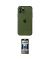 ieg™ iPhone 12 Pro Kılıf Ahenk Doku - Siyah 34D Hayalet Izgaralı Cam