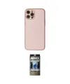 ieg™ iPhone 12 Pro Kılıf Ahenk Işık - Siyah 34D Hayalet Izgaralı Cam