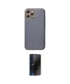 ieg™ iPhone 12 Pro Kılıf Ahenk Işık - Siyah 3D Antistatik Hayalet Cam Ekran Koruyucu