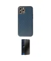 ieg™ iPhone 12 Pro Kılıf Ahenk Işık - Siyah 3D Antistatik Hayalet Cam Ekran Koruyucu