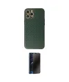 ieg™ iPhone 12 Pro Kılıf Ahenk Işık - Siyah 3D Antistatik Hayalet Cam Ekran Koruyucu