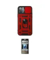 ieg™ iPhone 12 Pro Kılıf Ahenk Klasik - Siyah 34D Hayalet Izgaralı Cam