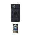 ieg™ iPhone 12 Pro Kılıf Ahenk Klasik - Siyah 34D Hayalet Izgaralı Cam