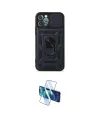 ieg™ iPhone 12 Pro Kılıf Ahenk Klasik - Siyah 3D Antistatik Cam Ekran Koruyucu