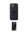 ieg™ iPhone 12 Pro Kılıf Ahenk Klasik - Siyah 3D Antistatik Hayalet Cam Ekran Koruyucu