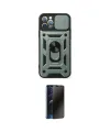ieg™ iPhone 12 Pro Kılıf Ahenk Klasik - Siyah 3D Antistatik Hayalet Cam Ekran Koruyucu