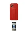 ieg™ iPhone 12 Pro Kılıf Akış Doku - Siyah 34D Hayalet Izgaralı Cam