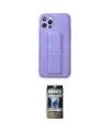ieg™ iPhone 12 Pro Kılıf Akış Doku - Siyah 34D Hayalet Izgaralı Cam