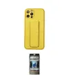 ieg™ iPhone 12 Pro Kılıf Akış Doku - Siyah 34D Hayalet Izgaralı Cam