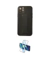 ieg™ iPhone 12 Pro Kılıf Akış Doku - Siyah 3D Antistatik Cam Ekran Koruyucu