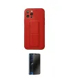 ieg™ iPhone 12 Pro Kılıf Akış Doku - Siyah 3D Antistatik Hayalet Cam Ekran Koruyucu
