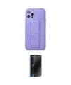 ieg™ iPhone 12 Pro Kılıf Akış Doku - Siyah 3D Antistatik Hayalet Cam Ekran Koruyucu