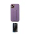 ieg™ iPhone 12 Pro Kılıf Akış Doku - Siyah 3D Antistatik Hayalet Cam Ekran Koruyucu