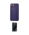 ieg™ iPhone 12 Pro Kılıf Akış Doku - Siyah 3D Antistatik Hayalet Cam Ekran Koruyucu