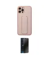ieg™ iPhone 12 Pro Kılıf Akış Doku - Siyah 3D Antistatik Hayalet Cam Ekran Koruyucu