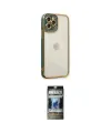 ieg™ iPhone 12 Pro Kılıf Çekirdek Klasik Serisi - Siyah 34D Hayalet Izgaralı Cam