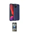 ieg™ iPhone 12 Pro Kılıf Doruk Klasik Özel Seri - Siyah 34D Hayalet Izgaralı Cam