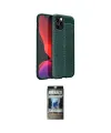 ieg™ iPhone 12 Pro Kılıf Doruk Klasik Özel Seri - Siyah 34D Hayalet Izgaralı Cam