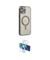 ieg™ iPhone 12 Pro Kılıf Doruk Minimal - Siyah 3D Antistatik Cam Ekran Koruyucu