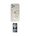 ieg™ iPhone 12 Pro Kılıf Eksen Asil Prime - Siyah 34D Hayalet Izgaralı Cam