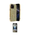 ieg™ iPhone 12 Pro Kılıf Eksen Çizgi - Siyah 34D Hayalet Izgaralı Cam