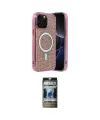 ieg™ iPhone 12 Pro Kılıf Eksen Çizgi - Siyah 34D Hayalet Izgaralı Cam
