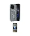 ieg™ iPhone 12 Pro Kılıf Eksen Çizgi - Siyah 34D Hayalet Izgaralı Cam