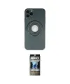 ieg™ iPhone 12 Pro Kılıf Eksen Klasik Prime - Siyah 34D Hayalet Izgaralı Cam