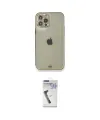 ieg™ iPhone 12 Pro Kılıf Eksen Minimal Koleksiyonu - Şeffaf Uv Polymer Nano Ekran Koruyucu