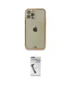 ieg™ iPhone 12 Pro Kılıf Eksen Minimal Koleksiyonu - Şeffaf Uv Polymer Nano Ekran Koruyucu