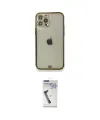 ieg™ iPhone 12 Pro Kılıf Eksen Minimal Koleksiyonu - Şeffaf Uv Polymer Nano Ekran Koruyucu
