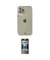 ieg™ iPhone 12 Pro Kılıf Eksen Minimal Koleksiyonu - Siyah 34D Hayalet Izgaralı Cam