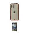 ieg™ iPhone 12 Pro Kılıf Eksen Minimal Koleksiyonu - Siyah 34D Hayalet Izgaralı Cam