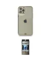ieg™ iPhone 12 Pro Kılıf Eksen Minimal Koleksiyonu - Siyah 34D Hayalet Izgaralı Cam