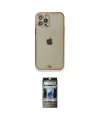 ieg™ iPhone 12 Pro Kılıf Eksen Minimal Koleksiyonu - Siyah 34D Hayalet Izgaralı Cam