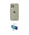 ieg™ iPhone 12 Pro Kılıf Eksen Minimal Koleksiyonu - Siyah 3D Antistatik Cam Ekran Koruyucu