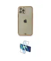 ieg™ iPhone 12 Pro Kılıf Eksen Minimal Koleksiyonu - Siyah 3D Antistatik Cam Ekran Koruyucu