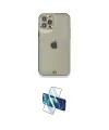 ieg™ iPhone 12 Pro Kılıf Eksen Minimal Koleksiyonu - Siyah 3D Antistatik Seramik Nano Ekran Koruyucu