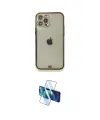 ieg™ iPhone 12 Pro Kılıf Eksen Minimal Koleksiyonu - Siyah 3D Antistatik Seramik Nano Ekran Koruyucu