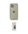 ieg™ iPhone 12 Pro Kılıf Eksen Minimal Koleksiyonu - Siyah 6D Mat Seramik Hayalet Nano Ekran Koruyucu