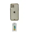 ieg™ iPhone 12 Pro Kılıf Eksen Minimal Koleksiyonu - Siyah Polymer Nano Ekran Koruyucu