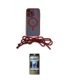ieg™ iPhone 12 Pro Kılıf Eksen Özel Seri - Siyah 34D Hayalet Izgaralı Cam