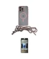 ieg™ iPhone 12 Pro Kılıf Eksen Özel Seri - Siyah 34D Hayalet Izgaralı Cam