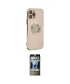ieg™ iPhone 12 Pro Kılıf İz Form Serisi - Siyah 34D Hayalet Izgaralı Cam