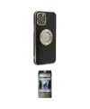 ieg™ iPhone 12 Pro Kılıf İz Form Serisi - Siyah 34D Hayalet Izgaralı Cam