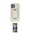 ieg™ iPhone 12 Pro Kılıf Kozmos Minimal Prime - Siyah 34D Hayalet Izgaralı Cam