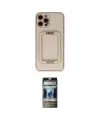 ieg™ iPhone 12 Pro Kılıf Kozmos Minimal Prime - Siyah 34D Hayalet Izgaralı Cam